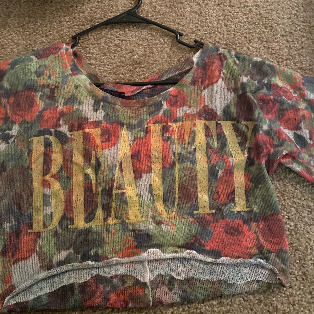 “Beauty” Rose Crop Top